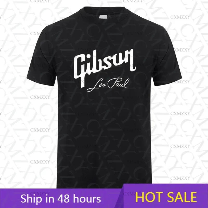 

Guitar Gibson T Shirt Summer Men Short Sleeve Cotton Tshirts Gibson Les Paul Man Tops Tee