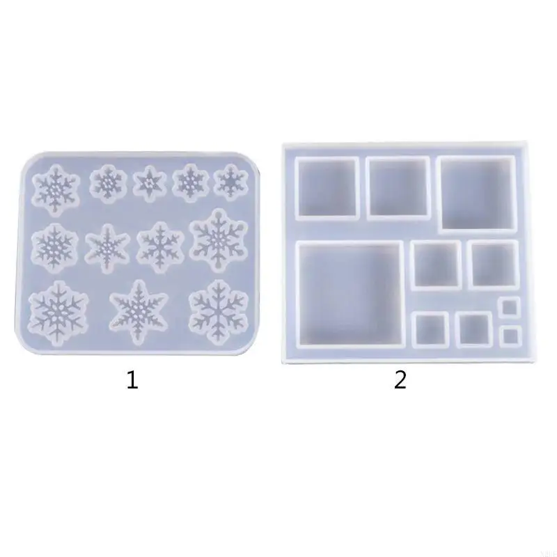 N2ue Snowflake/Square Epoxy Resin Molor Mirror Crystal Moldant