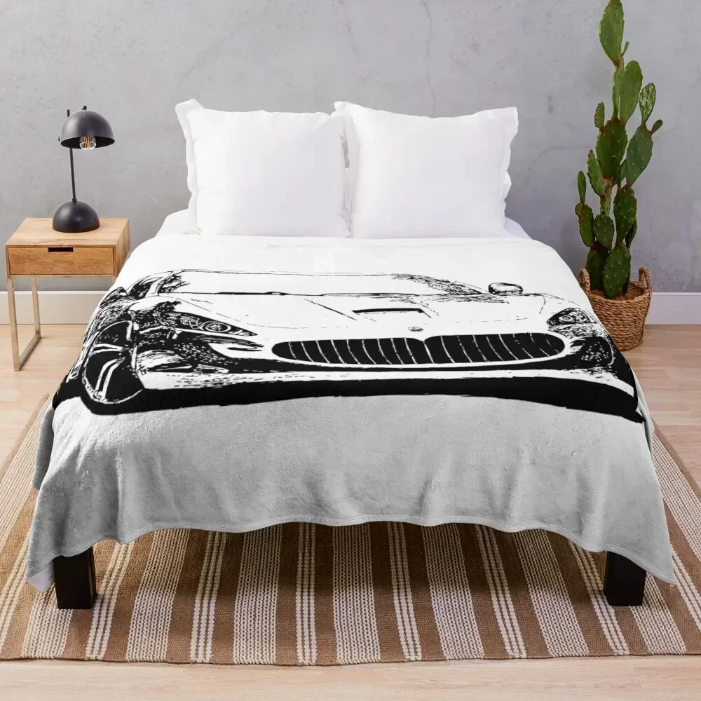 Gran Turismo Sketch Throw Blanket Cozy Warm Blanket for Bed Room Decor