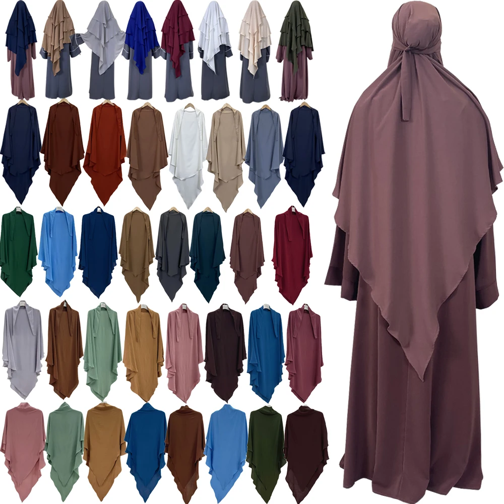 

Dubai Turkish Turban Solid Muslim Women Khimar Wrap Malaysia Shawls Scarves Moroccan Hijabs Eid 2024 Prayer Hijab Niqab Nikab