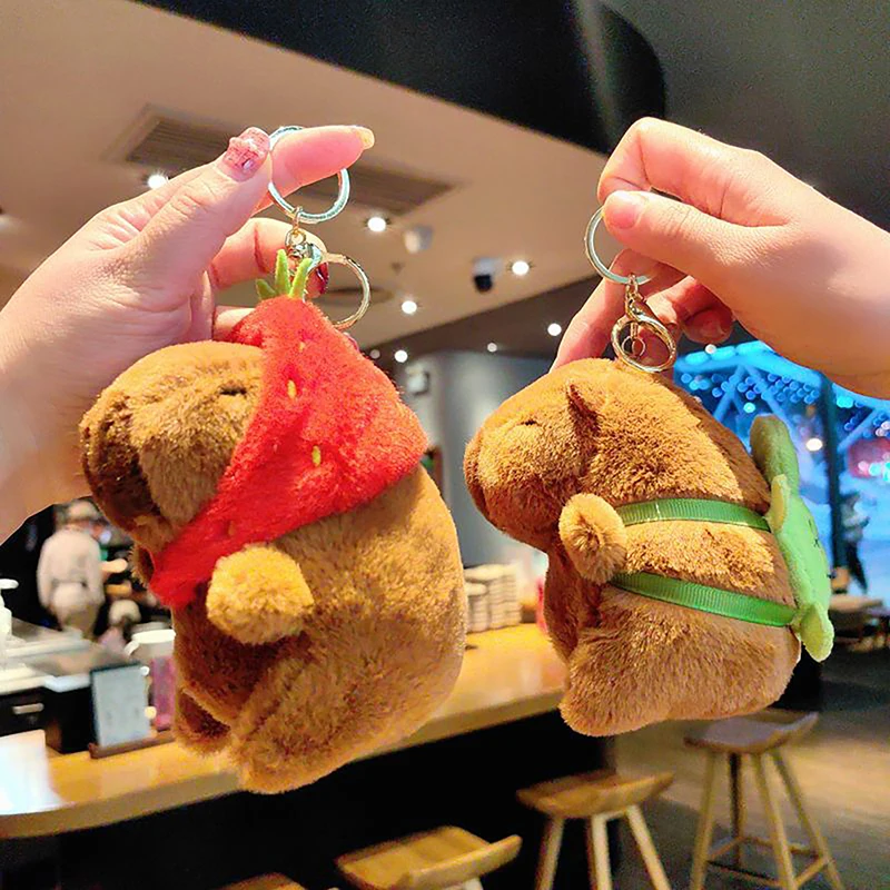 Cute Cartoon Capybara Pendant Plush Toy Doll Bag Hanging Ornaments Cute Kapila Keychain Doll Desktop Doll Ornaments Car Pendant