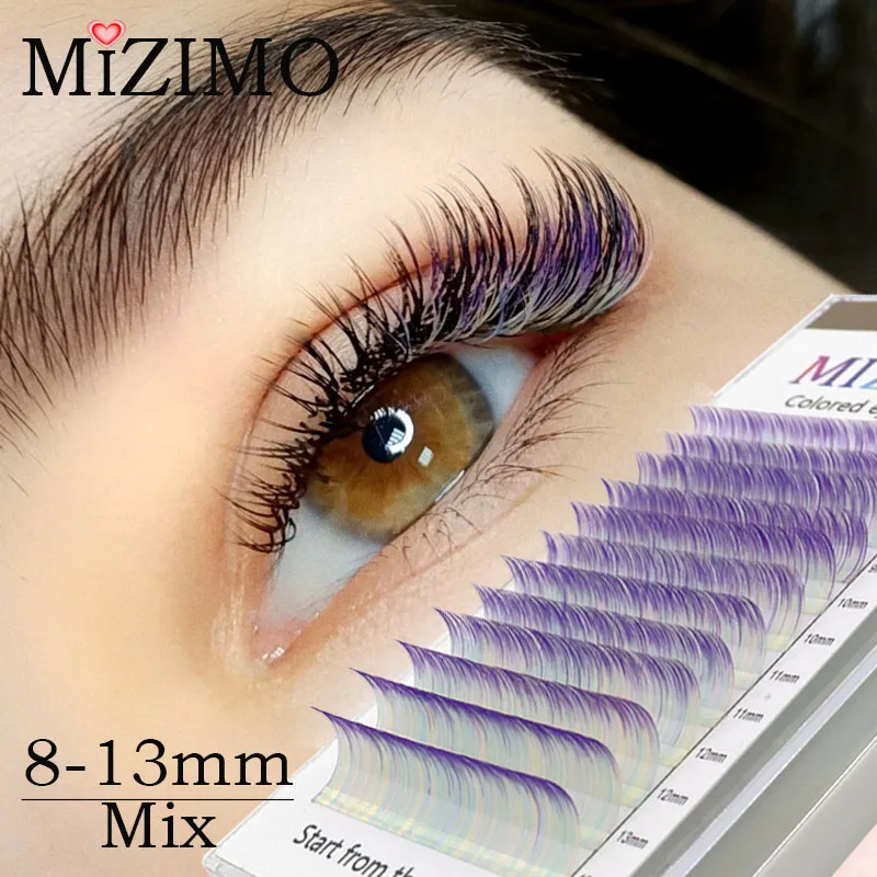 Color Single Grafted False Eyelashes Mixed Length Mixed Color Change Thickness 0.07/01mm Curvature c/d Makeup