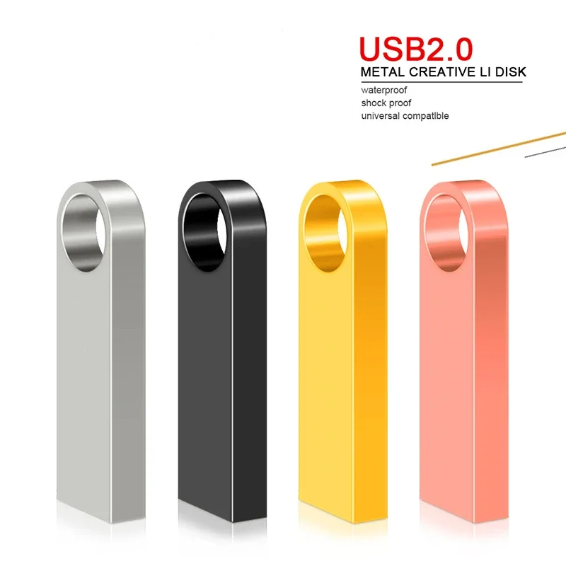 Unidade Flash USB, Disco U de Alta Velocidade, Pen Drive, Unidade Flash, Novo, 512GB, 64GB, 32GB, 16GB, 8GB, 4GB, 128GB, Prata 256GB