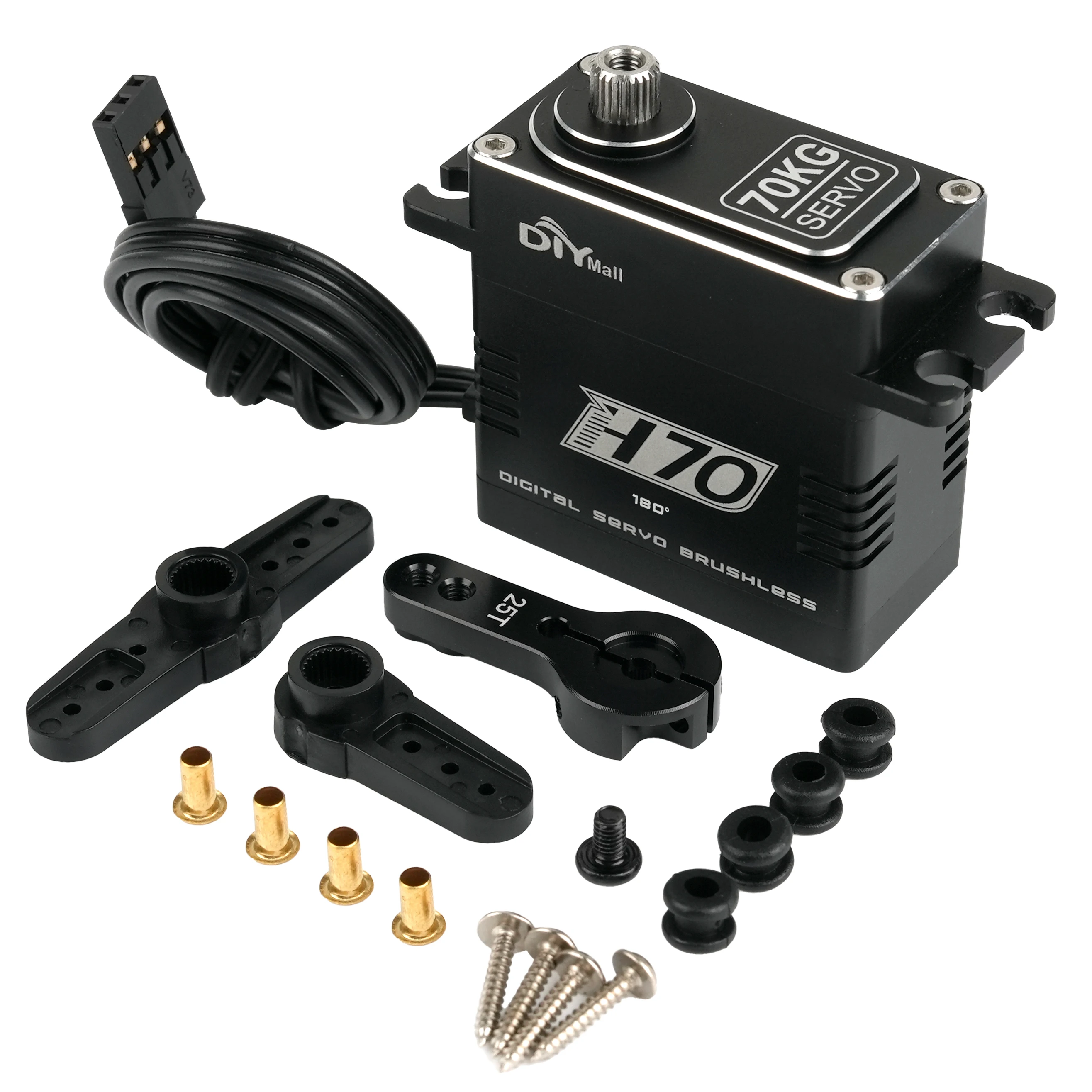 Servo Digital sin escobillas de alto Torque H70, 70kg, engranaje de Metal resistente al agua, 180, 270, 360 grados, para coches RC sobre orugas, Robot submarino