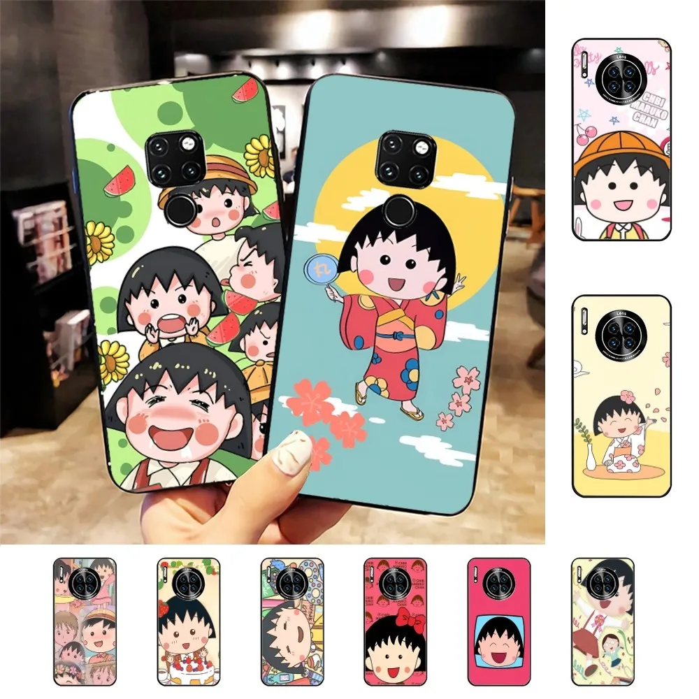 Catoon Chibi Maruko Chan casing ponsel untuk Huawei Mate 10 20 30 40 50 lite pro Nova 3 3i 5 6 SE 7 pro 7SE