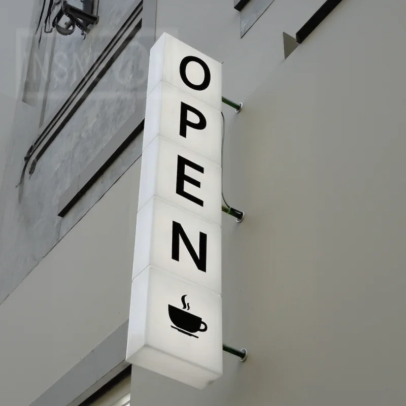 Custom Outdoor Wall Hanging Light Box Advertising Sign LED Light Box Signboard Shop Signage Business Acrylic Light Box