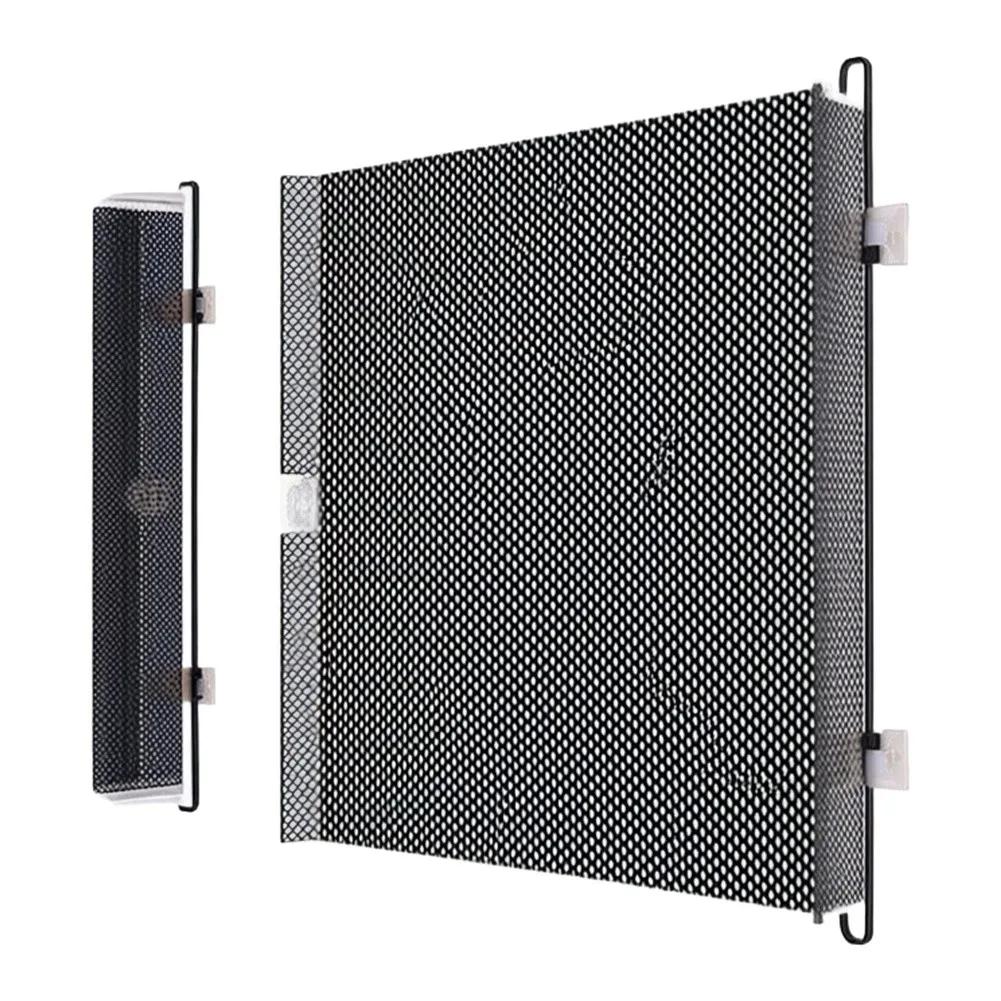 As Shown Retractable Pet Gate PVC And Metal Rod Metal Rod Reinforcement Indoor Outdoor Use Space-saving Design For Home Use