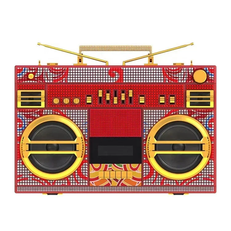 Portable Retro Gift Boombox  With Bluetooth Speaker AM FM Radio Player