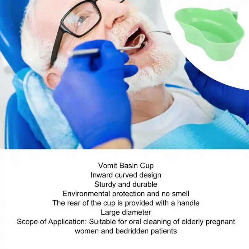 Vomit Basin Cup Oral Care Brush Teeth Lightweight Plastic Emesis Basins for Elderly Bedridden Patient