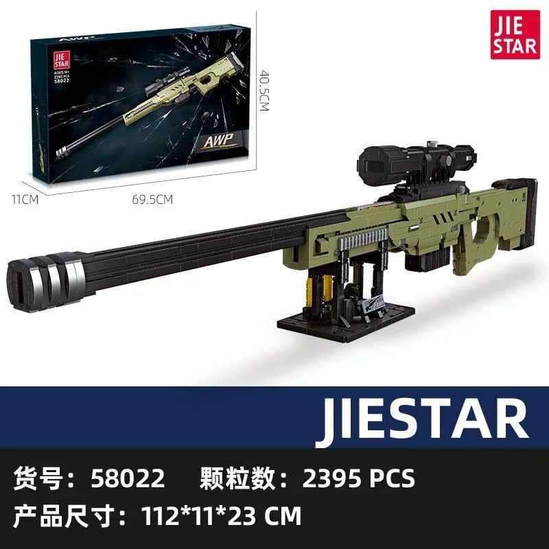 58022 Sniper rifle model figurine Block Gun Series Type Creative Bricks Decoraiton Toys For Children Adult Gifts static Boy's Gi