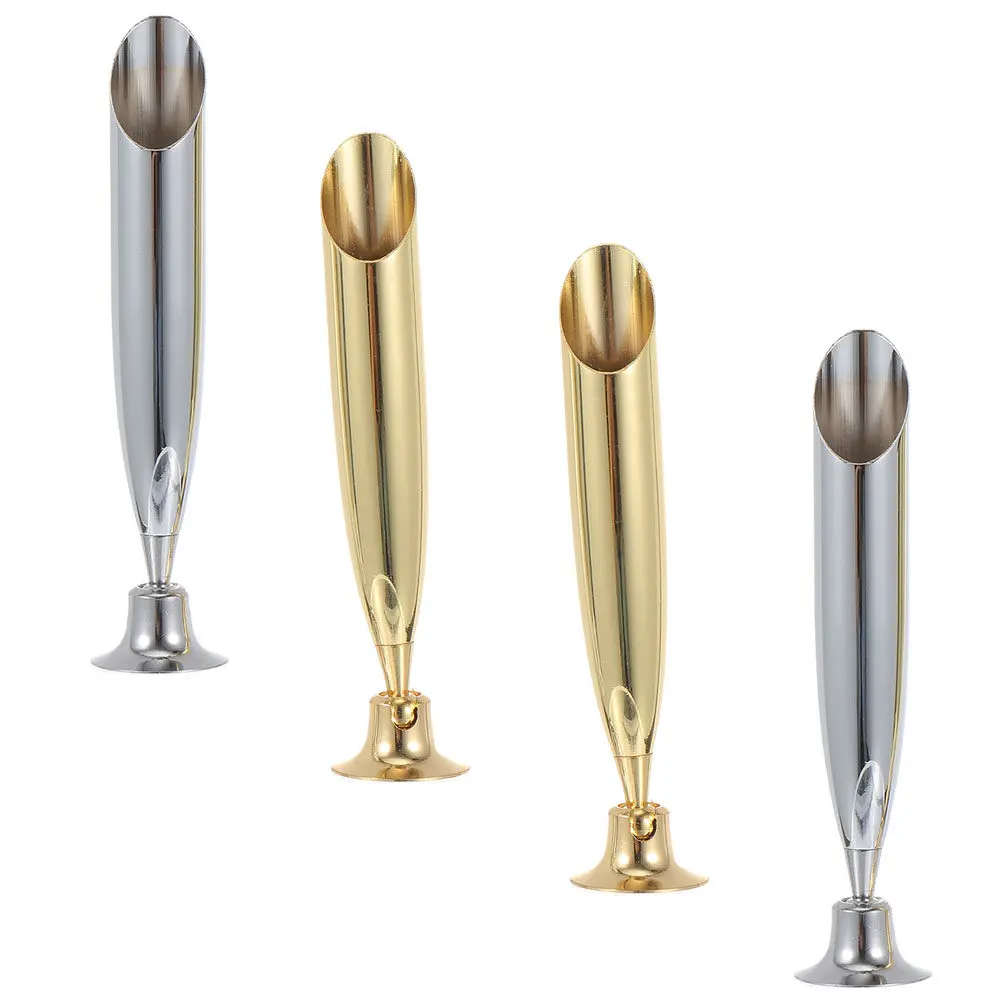 4Pcs Fine Workmanship Retro Quill Pen Holder Metal Pen Stand for Fountain Pens Ink Pens Thin Brushes Creative Desktop Organizer