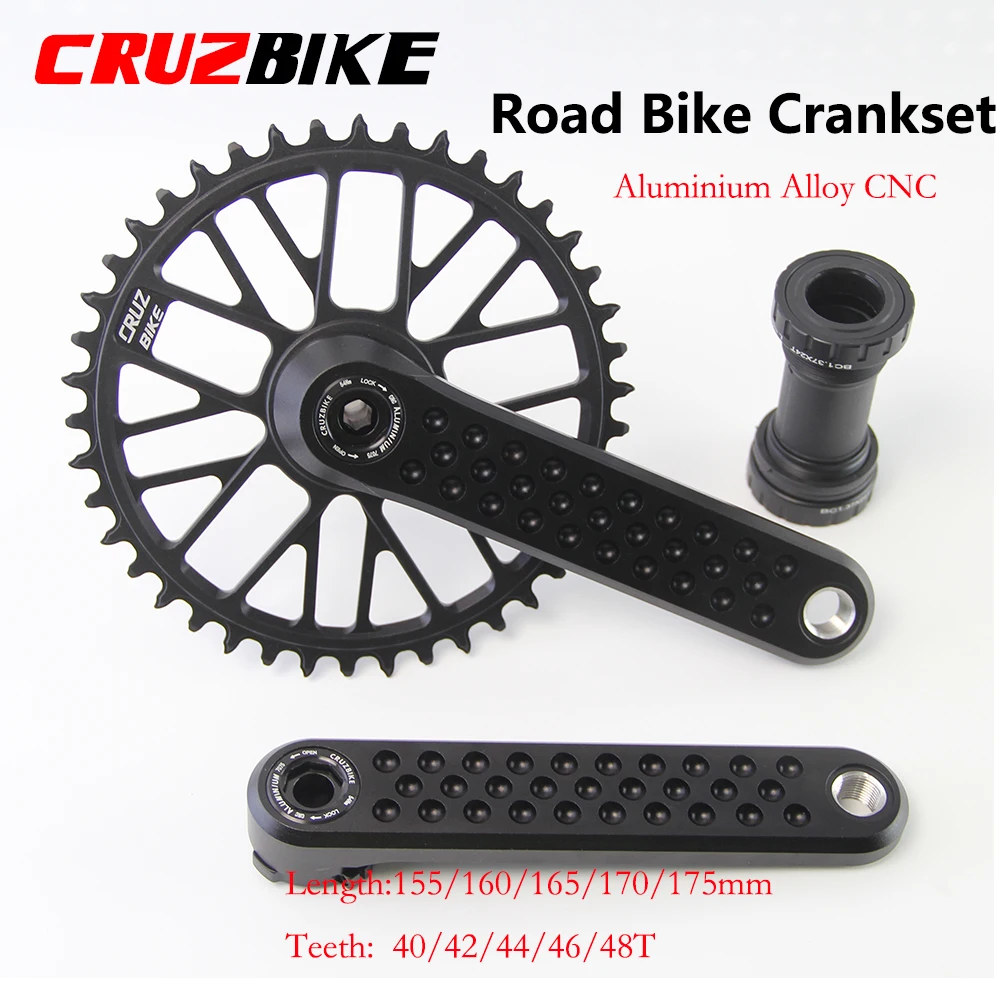 CRUZbike Road Bike Crankset 155/160/165/170/175mm Bicycle Crank 9/10/11/12 Speed Chainring Chainwheel with Bottom Bracket