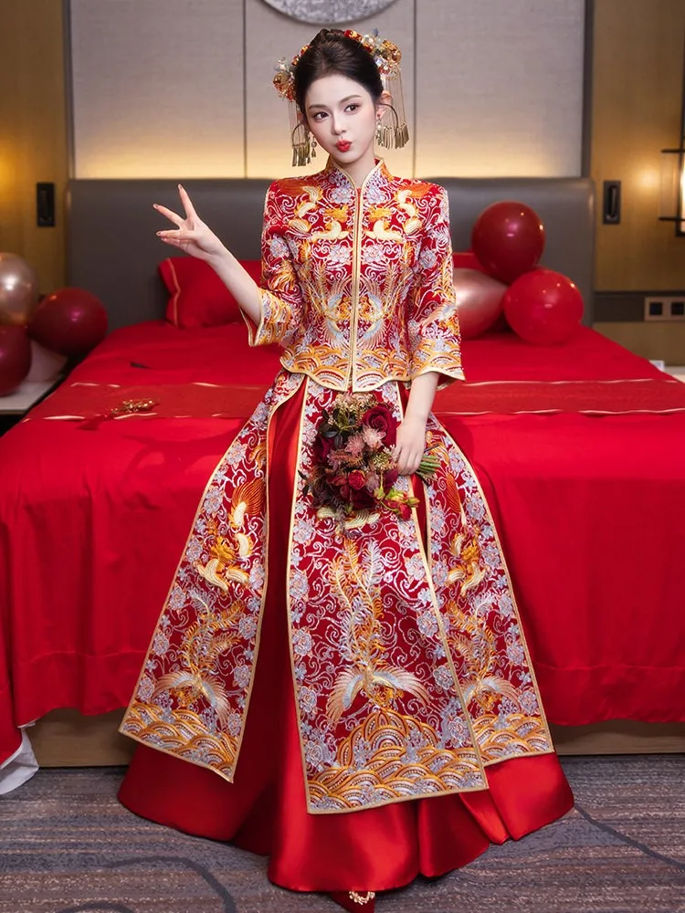 

Новое свадебное платье в китайском стиле для тостов и одежда для тяжелой промышленности