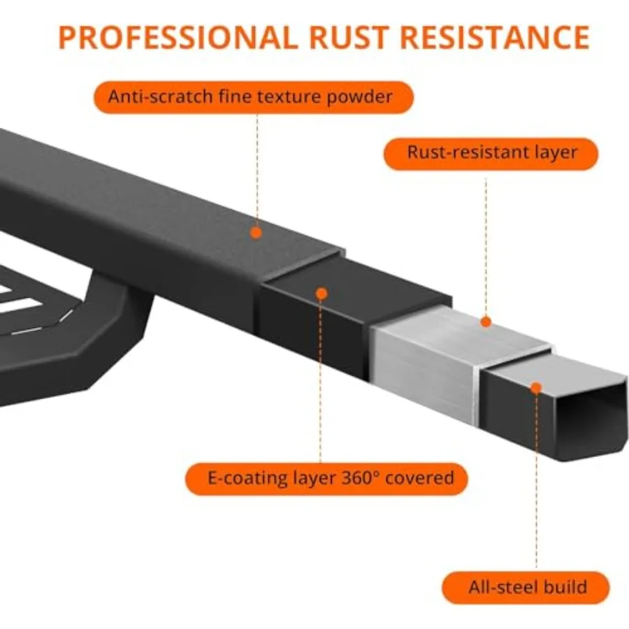 لوحة الجري Nerf Bar متوافقة مع 20072018 تشيفي سيلفرادو جي إم سي سييرا 1500 20072019 2500HD 3500HD Crew Cab 7 بوصات تعزيز