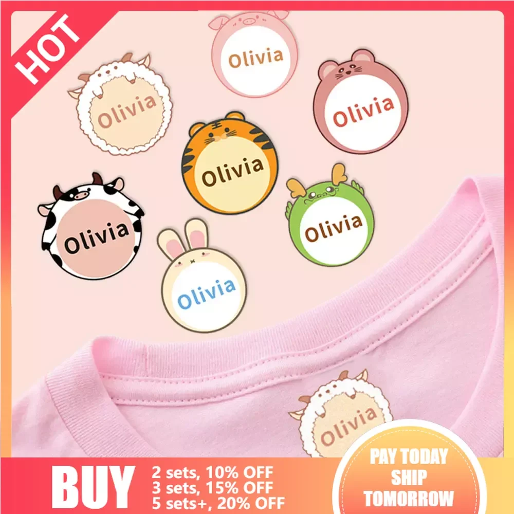 Custom Name Sticker Iron on Letter Patches Heat Transfer Tag for Child Clothes T-shirts Hat Personilzed Washable Fabric Stickers