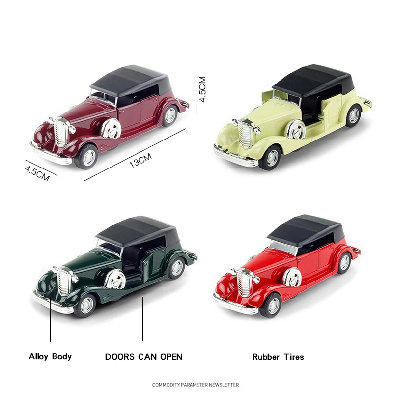 1:32 Alloy Diecast Cadillacs 1930 V-16 Vintage Car Model Classic Pull Back Car Vehicle Replica For Collection Gift for Kids