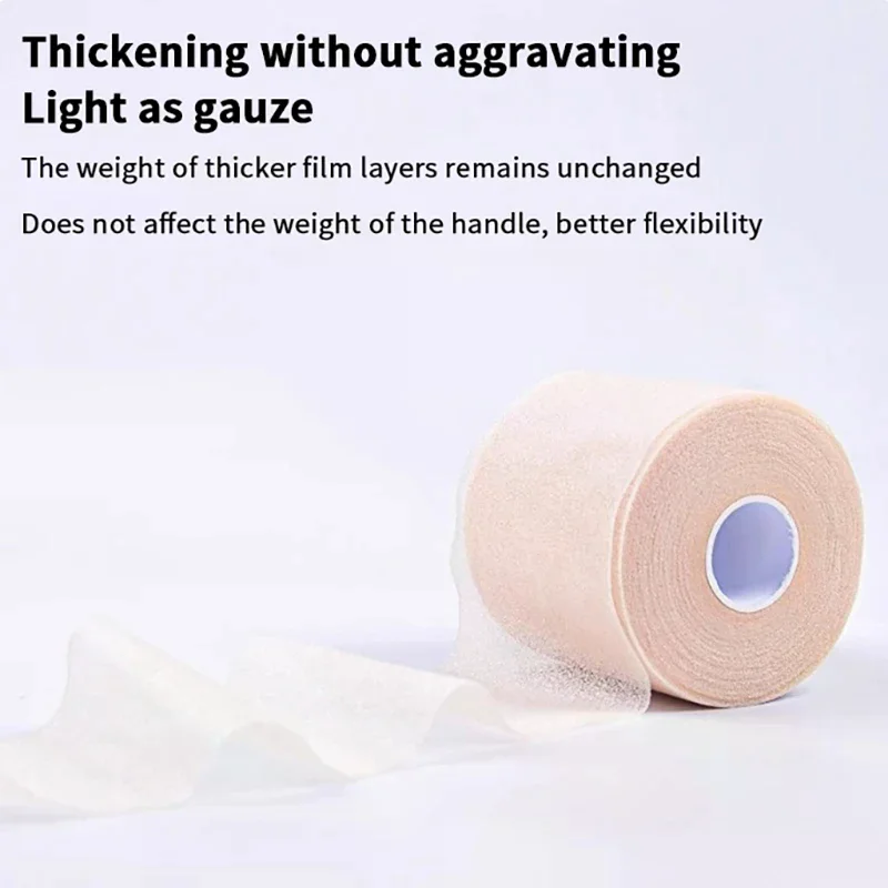 

2/1 Roll PU Sponge Tennis Badmintion Racket Overgrip Shock-absorbing Film + 2/1 Roll Base Film Handle Membrane Damping Grip Skin