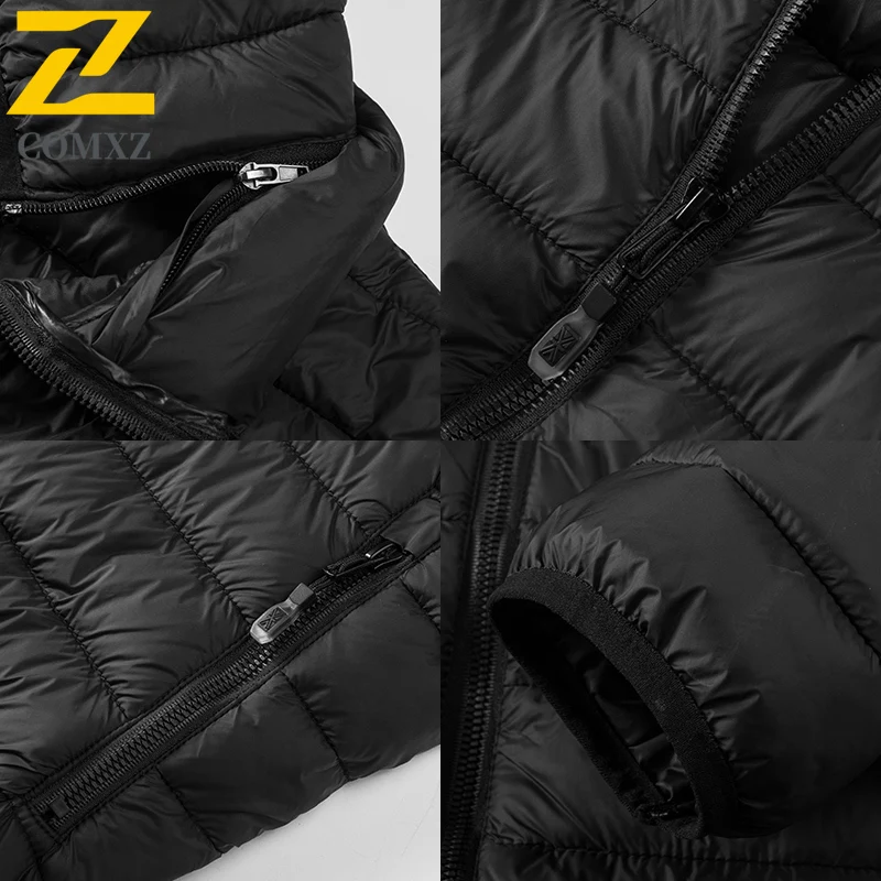 メンズパーカーコート フード付き スリムフィット ビジネスカジュアル 暖かい冬用ジャケット 防風 アウトドア 旅行 スキー 防寒 ショート丈 ダウンジャケット