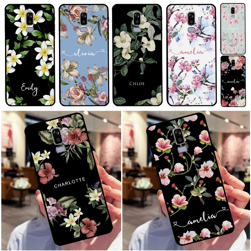 Funda Floral personalizada con nombres botánicos para Samsung Galaxy A3 A5 J1 J3 J5 J7 2016 2017 J4 J6 Plus A6 A7 A8 A9 2018