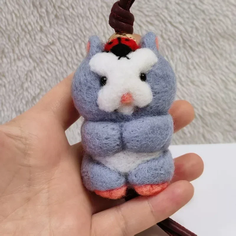 

"Artisan Felted Animal Keychain - Premium Koala/Squid/Prairie Dog Set, Luxury Car Hanging Decor