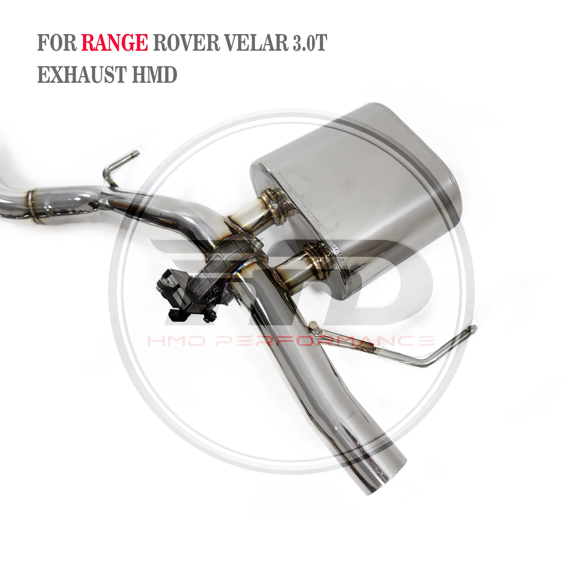 HMD Venda quente Sistema de escape SS304 Desempenho Catback exaustão para RANGE ROVER VELAR 3.0T Silenciador com válvula
