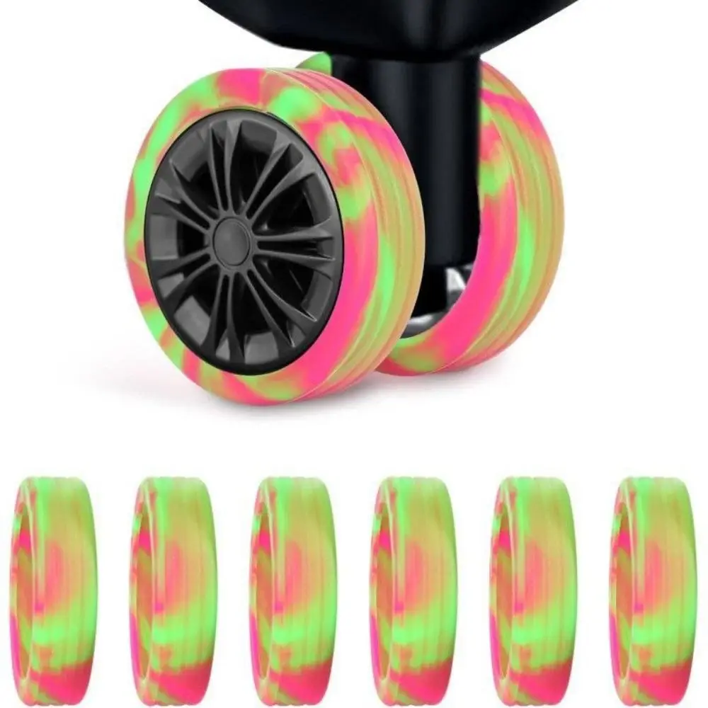 4 Pcs Silicone Luggage Wheels Protector Reduce Noise Suitcase Parts Travel Luggage Caster Shoes Thickened Reduce Wheel Wear