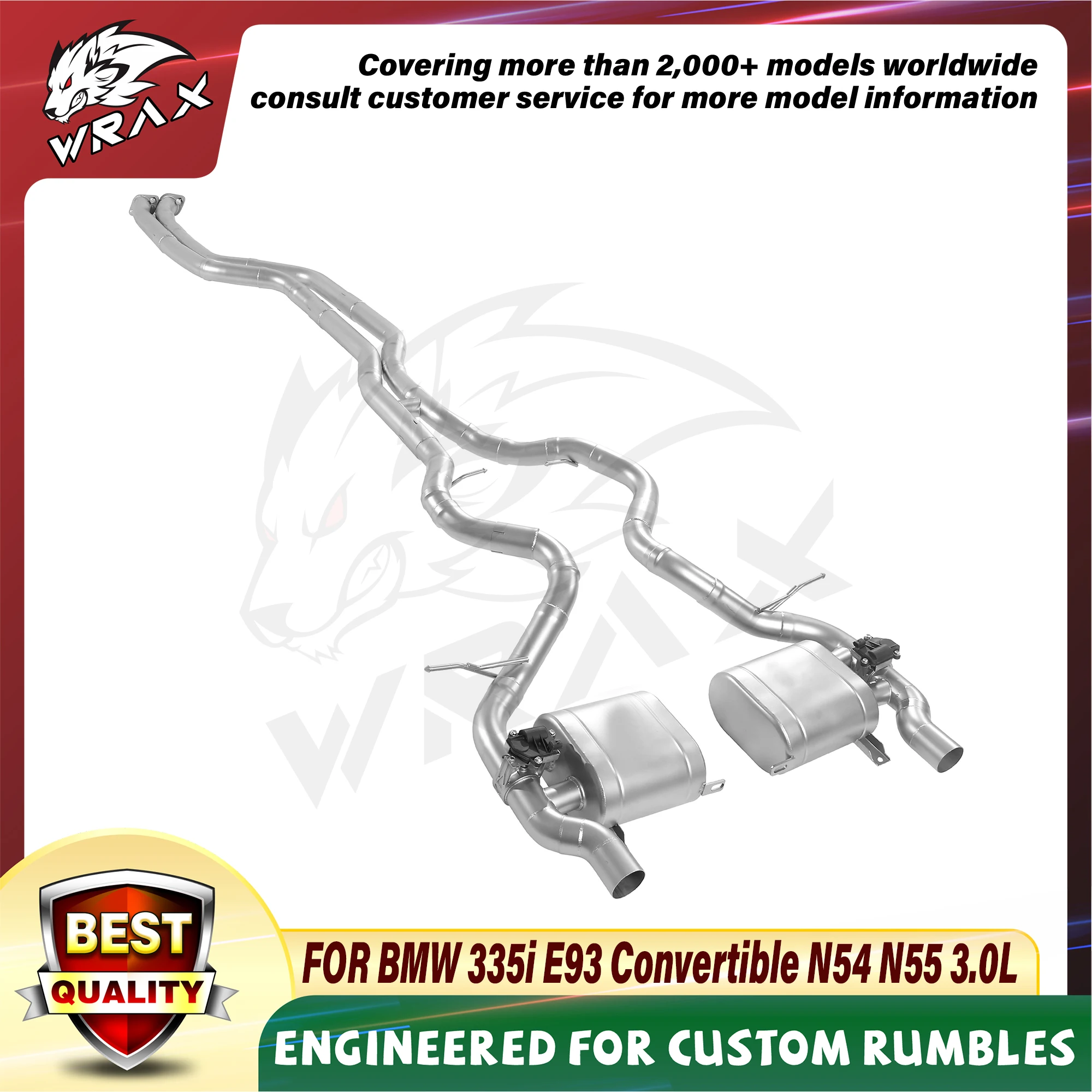 

WRAX Exhaust For BMW 335i E93 Convertible N54 N55 3.0L Stainless Steel Catback High Performance Exhaust Exhaust Systems Tail