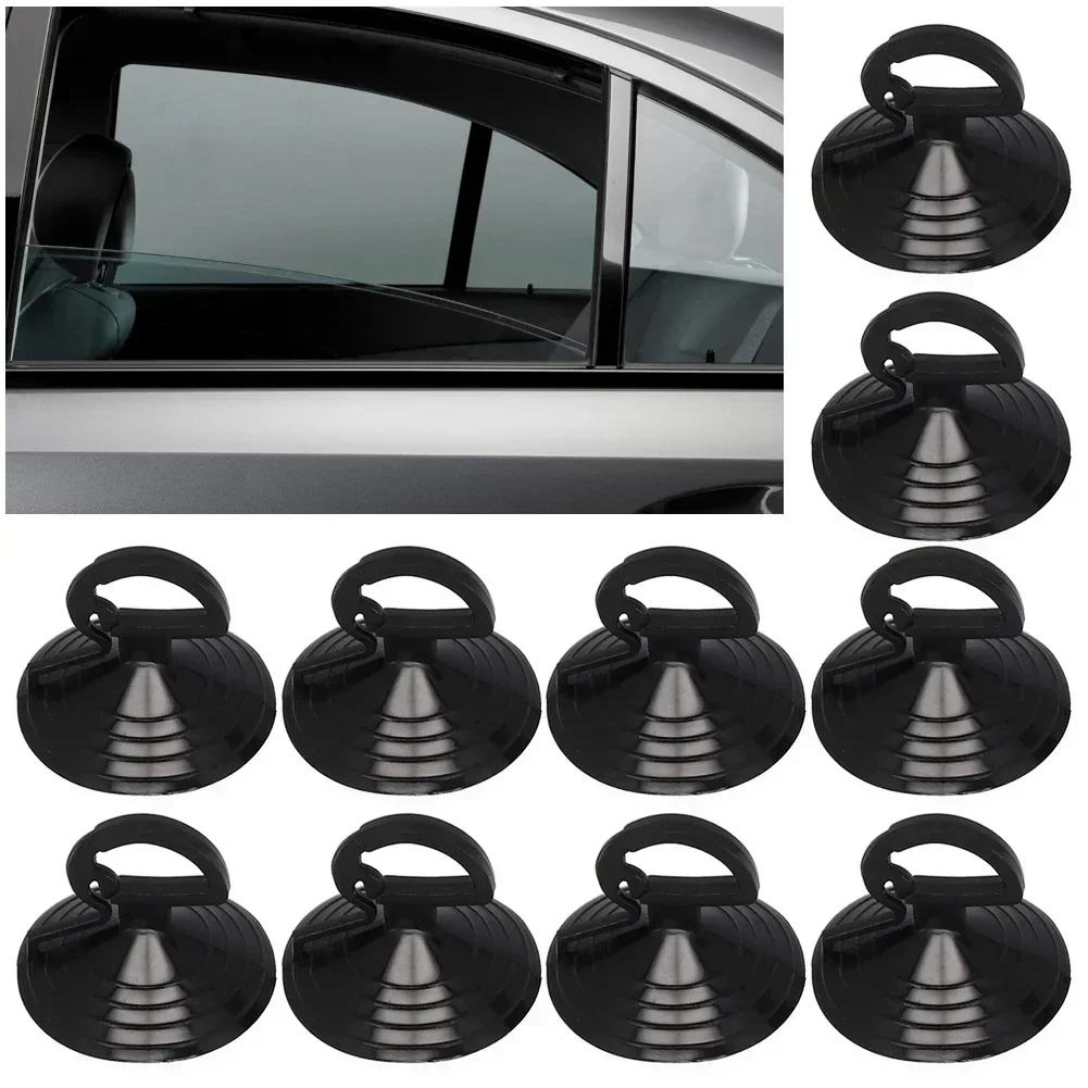 10pcs Auto Suction Dovetail Clear Cups Auto Sunshade Hook Suckers Pad Holder Strong Glass Windshield Sunshade Suction Cups