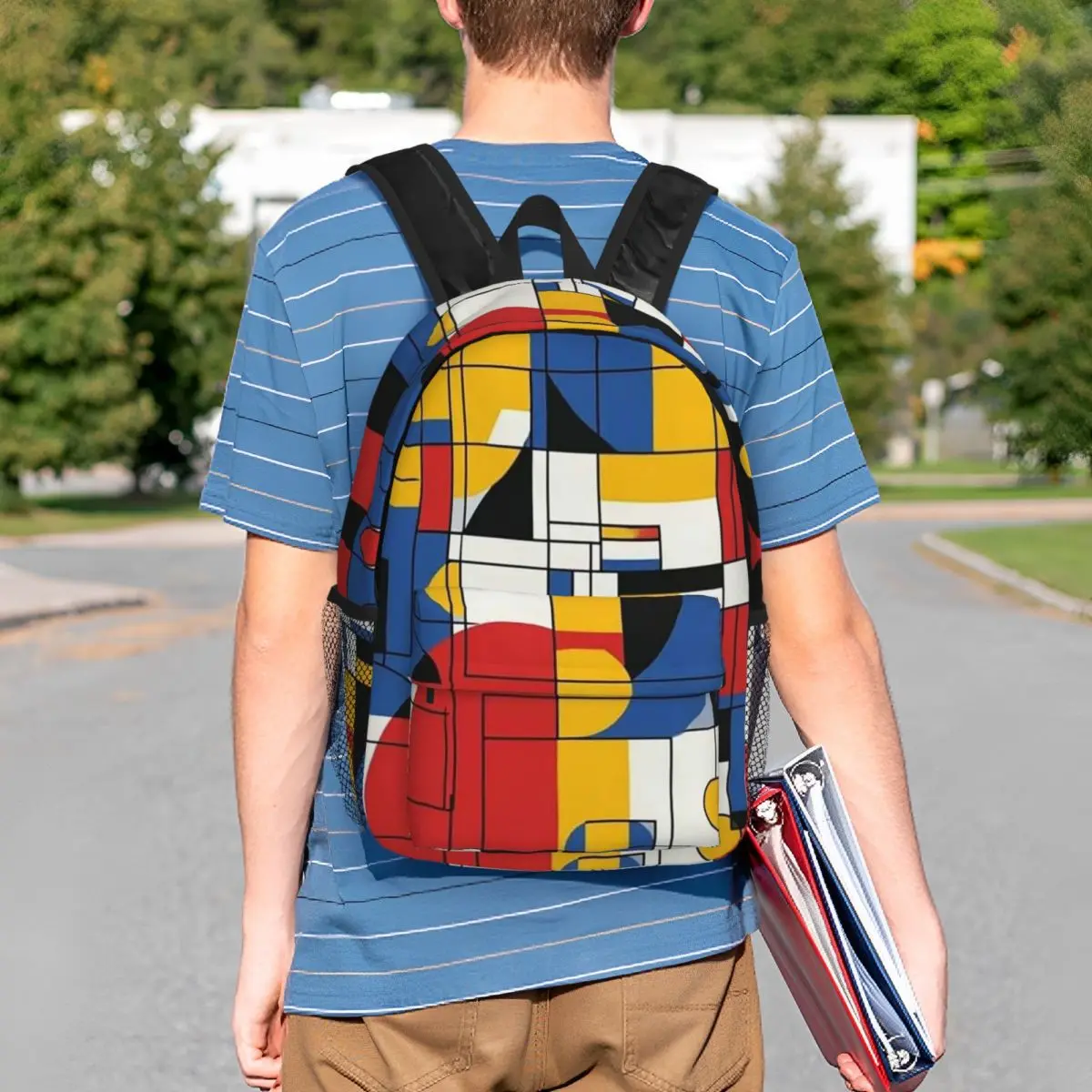 Piet Mondrian Backpack Student Boys Girls BookBag Men Women School Bag Computer Shoulder Bags