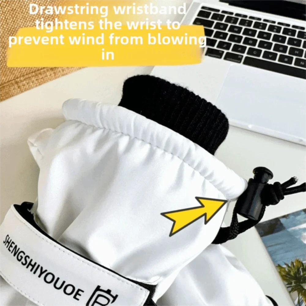 

Простые однотонные зимние лыжные перчатки, утепленные перчатки для сноуборда с длинными пальцами, сверхлегкие перчатки с сенсорным экраном для верховой езды