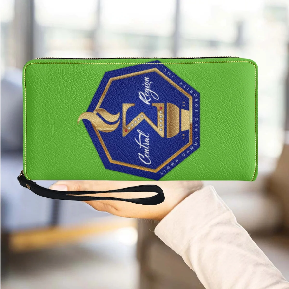 Sigma Gamma Rho Women Wallet Luxury Sorority Gift Girls Leather Wallet Long Shoulder Strap Card Holder Phone Money Purse Female