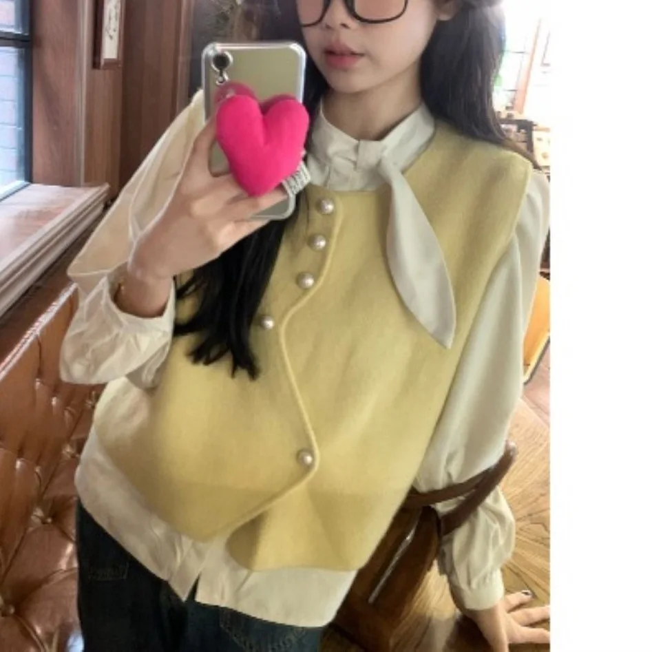 

2025 Spring and Autumn New Knitted Vest, Niche Knit, Small Fragrance Style, Not Picky about Body Shape, Skin Color, Versatile