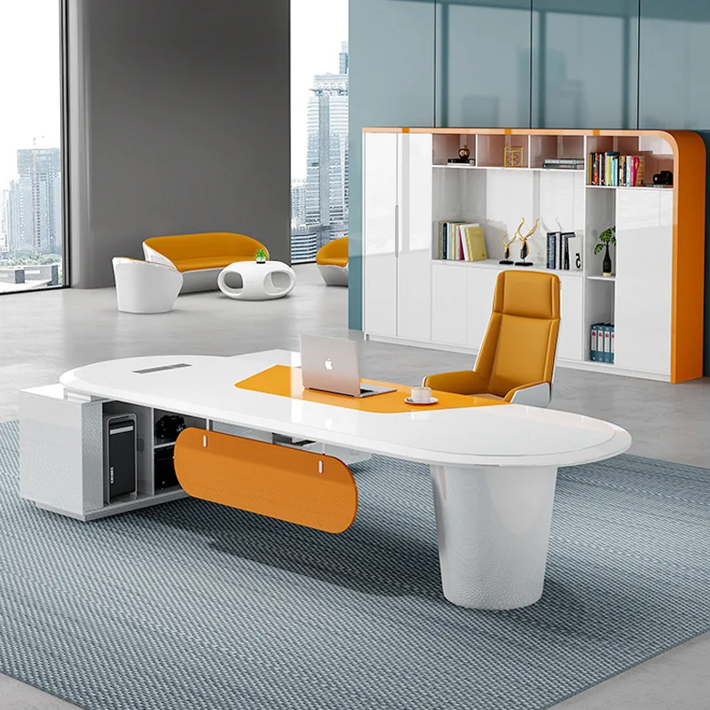 Large Organizer Office Desk Decoration Aesthetic Conference Standing Computer Desk Executive Wooden Mesa Escrivaninha Furniture