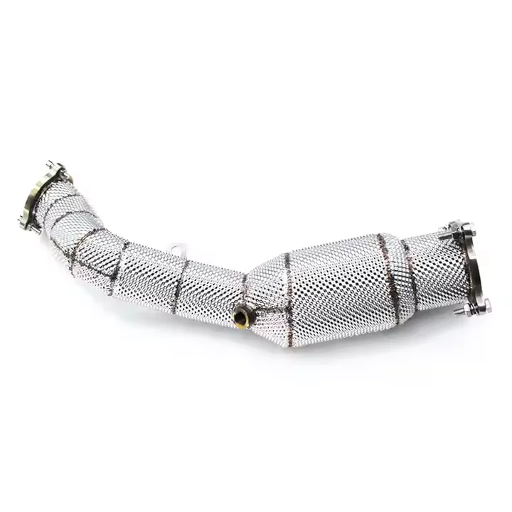

OBM Stainless Steel Exhaust Pipes With Heat Shield For Audi A4L 2.0T 2020-2022 Downpipe Exhaust System Tuning Racing Car Exhaust