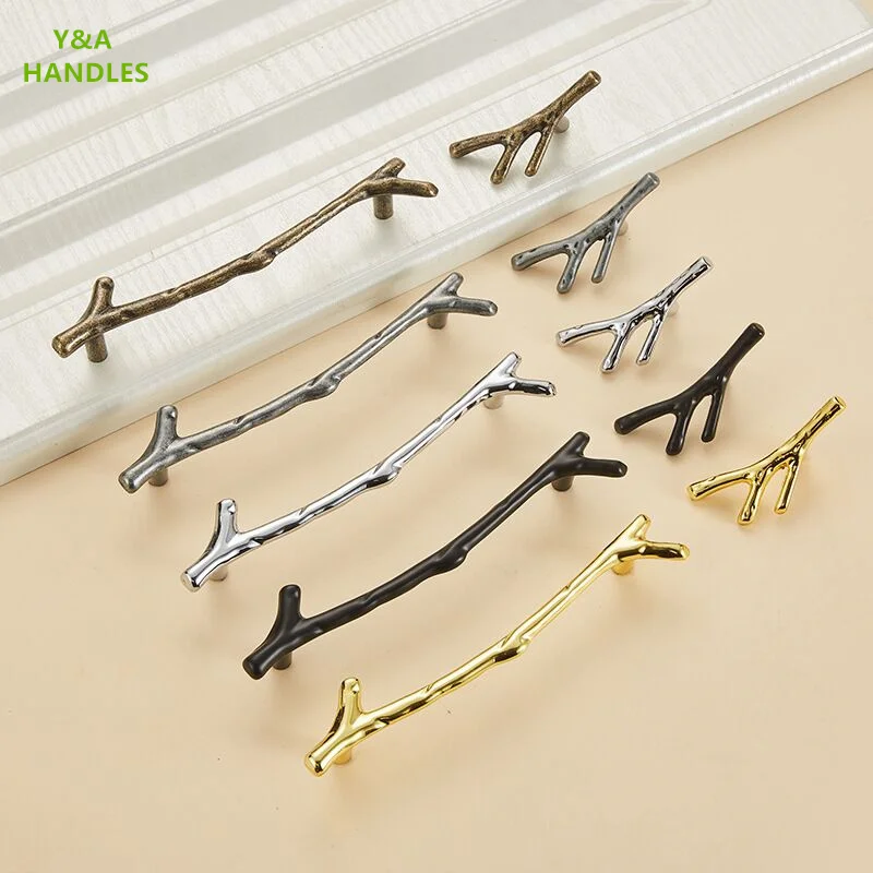 مقابض درج خزانة الأثاث مقابض المطبخ لمقبض الخزانة درج الباب الأثاث مقبض المطبخ Dendritic بسيط الألومنيوم #3