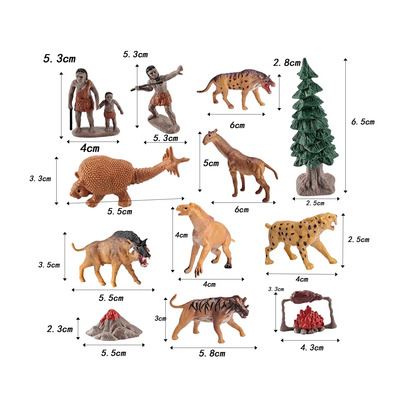 تماثيل حيوانات قديمة إكسسوارات منمنمة بلاستيكية لشخصيات نموذج رجالي بدائي لهواة الجمع والأطفال