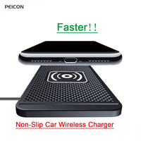 Car Wireless Charger Non-Slip Pad Silicone Fast Charging Wireless Charger for Car for IPhone 15 14 Xiaomi Huawei Samsung S23 S22