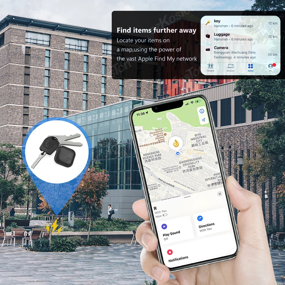 جهاز تتبع صغير ذكي يعمل بالبلوتوث لجهاز Apple Find My APP لـ AirTag Child Finder Pet Car GPS Lost Tracker يعمل مع نظام IOS