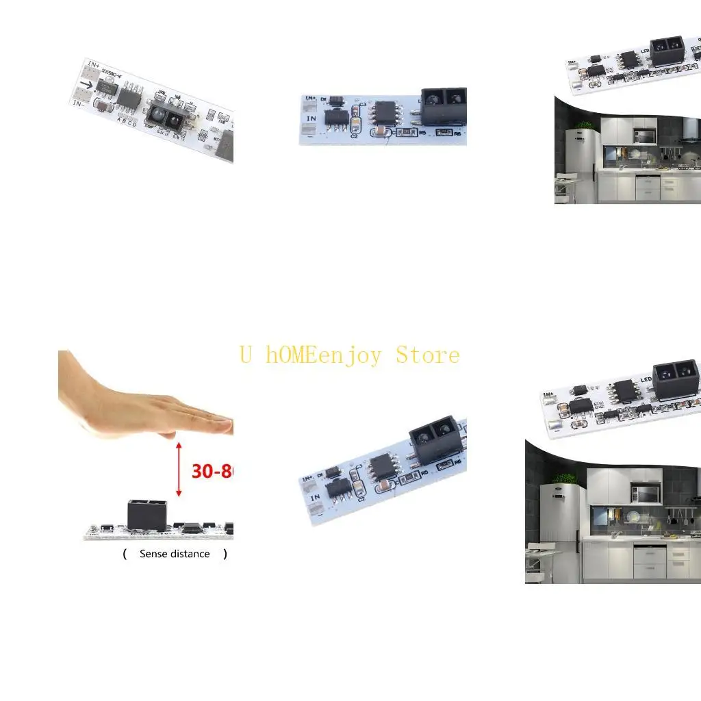 B0KF LED Dimming Control Lamps Active Components for Wardrobe Cabinet Hand Switches Module 5V-24V 3A Scan Hand Sensors