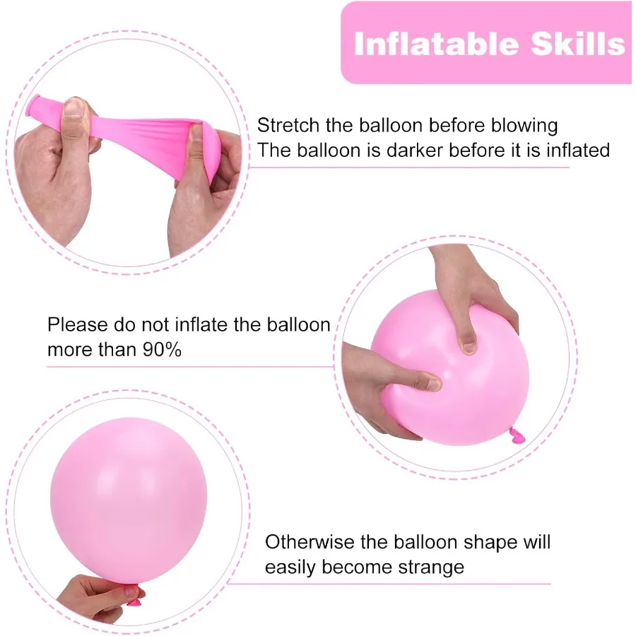 65 قطعة بالونات الذهب الوردي الوردي الأبيض الذهب النثار اللاتكس بالونات الحفلات عدة مع أشرطة للفتيات عيد ميلاد الزفاف استحمام الطفل