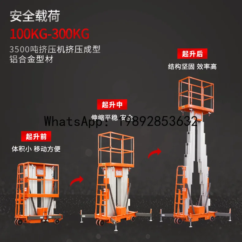XL Aluminum Alloy High-Altitude Work Maintenance Platform Electric Lifting Platform Mobile Hydraulic Lift