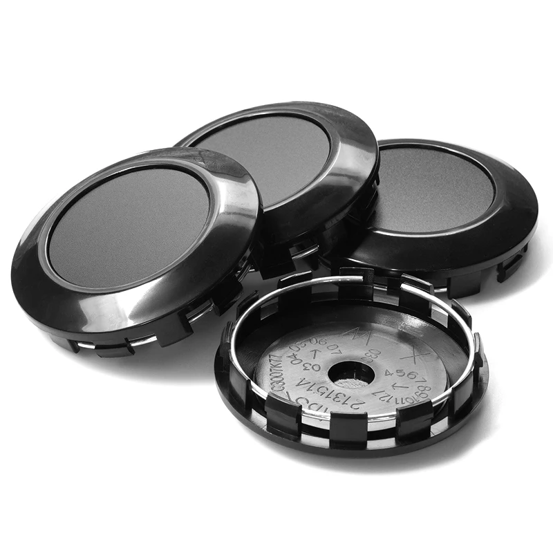 4pcs/lot Solid Durable Blank No Logo 77mm Car Wheel Center Cap Wheels Rim Hub Centre Cover ABS Black