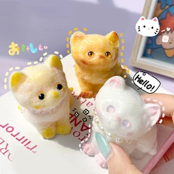 Cartoon Kawaii Plush Cats Slow Rebound Toy Creative Soft Feel Pinching Fingertip Toy Kids Stress Relief Toy Cute Girl Gift