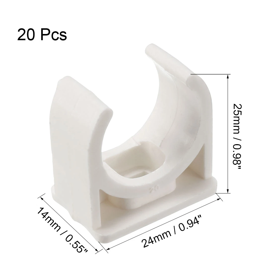 UXCELL 20Pcs 20mm PVC Water Pipe Clamps Clips Connector Fit for 20mm/0.79 Inch OD TV Trays Tubing Hose Hanger Support Pex Tubing