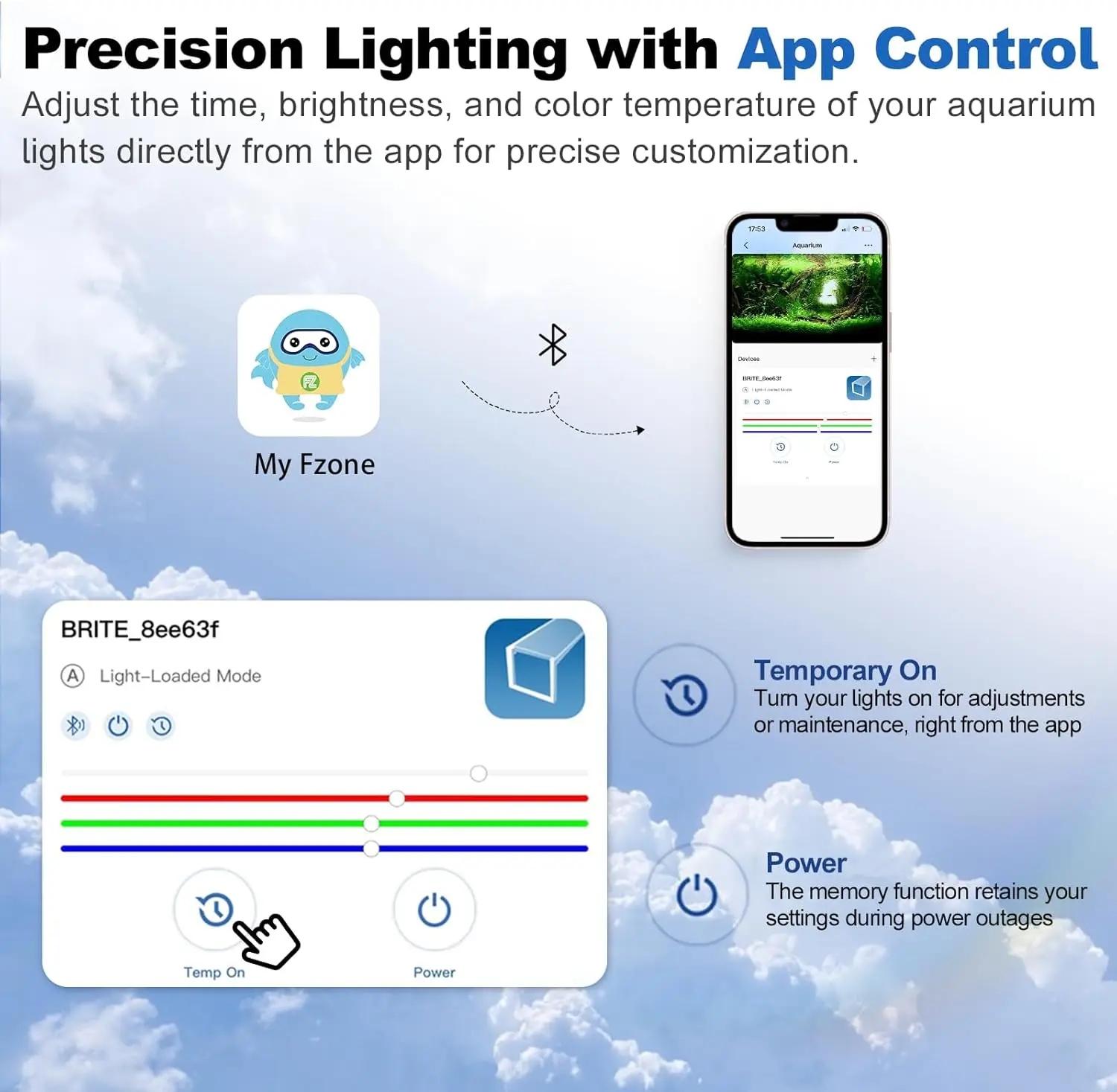 FZONE Aquarium Light for Plants, 72W LED Fish Tank Light for 47–55 ", Full Spectrum with APP Control, Timer & Sunrise/Sunset - view 3