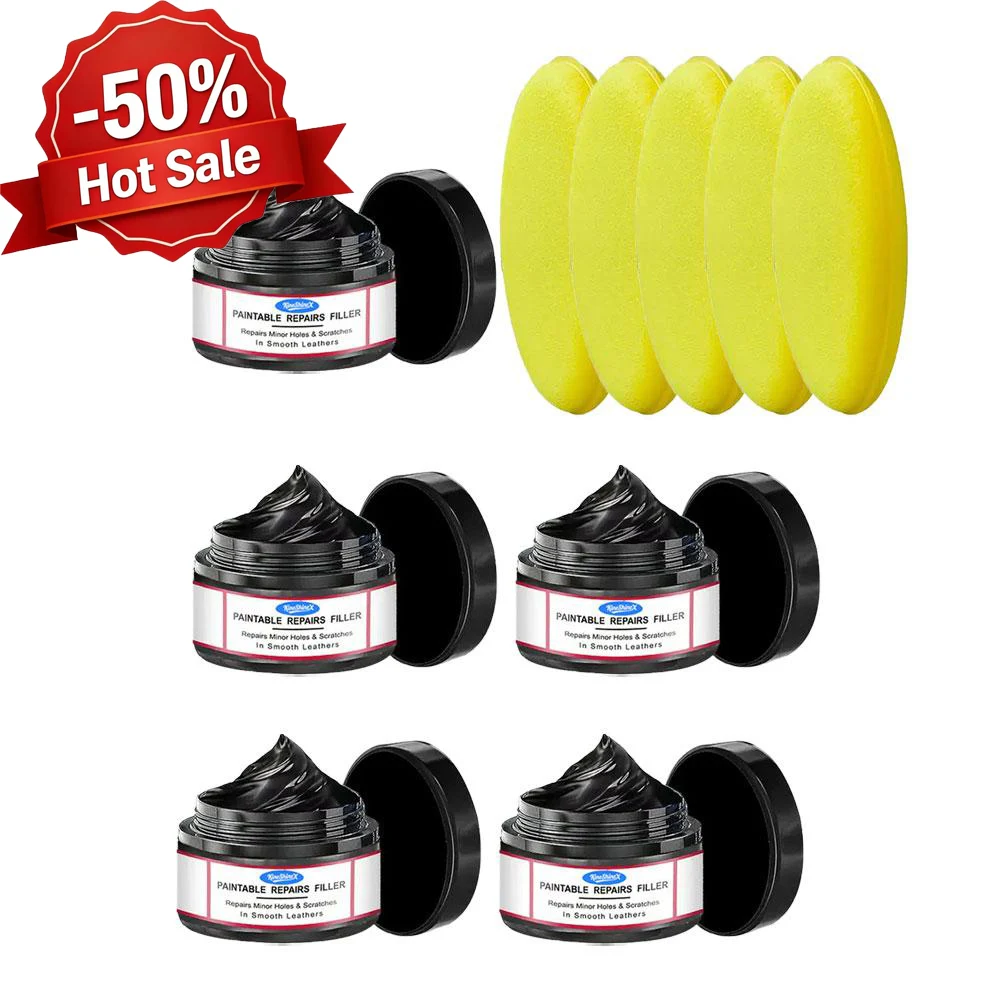 Paintable Repair Filler with Sponge Repair for Tears Holes and Scratches Leather Filler for Leather Car Seats Furniture Shoes