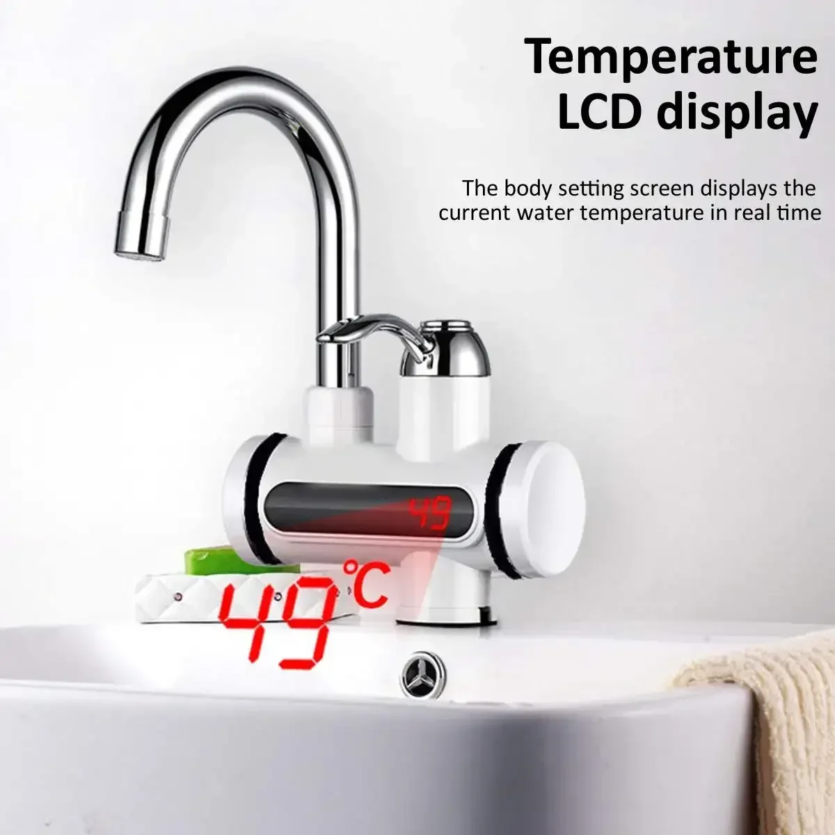 3000W Instant AC220V Electric Shower Water Heater Hot Faucet Kitchen Electric Tap Water Heating Instantaneou Water Heater+Shower
