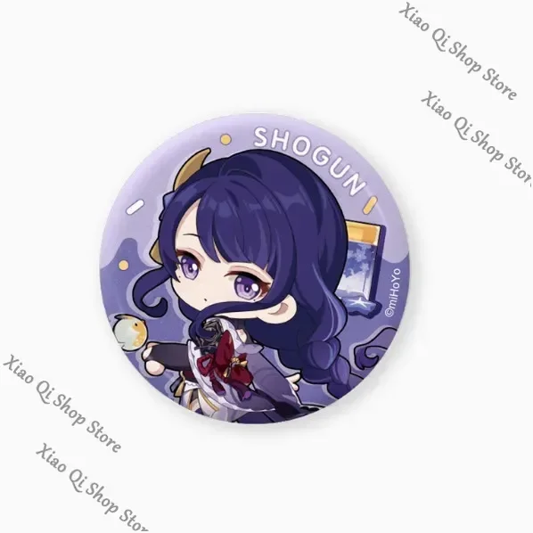 

Официальный оригинальный Genshin Impact Game Ambitus Inazuma жесть значок Raiden Shogun орнамент высокого уровня внешнего вида