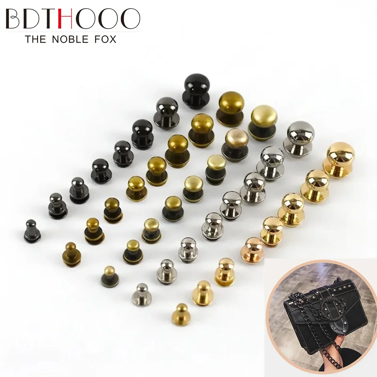 10/20/50 Pieces 10mm Metal Buckle Rivet Round Head Screw Button Wallet Buckle Diy Nail Leather Luggage Hardware Accessories