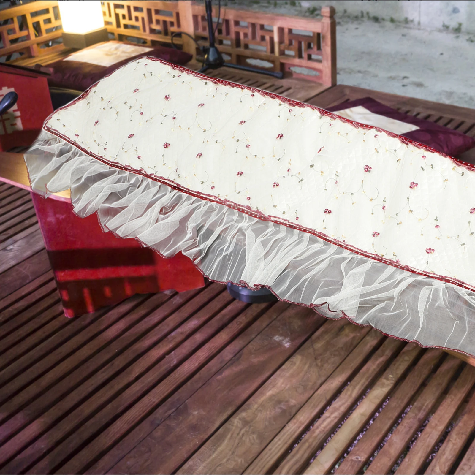Guzheng غطاء لينة القطن الدانتيل طوي حامي دائم قابلة لإعادة الاستخدام Guzheng حامي غطاء أغطية حماية أغطية قابلة لإعادة الاستخدام